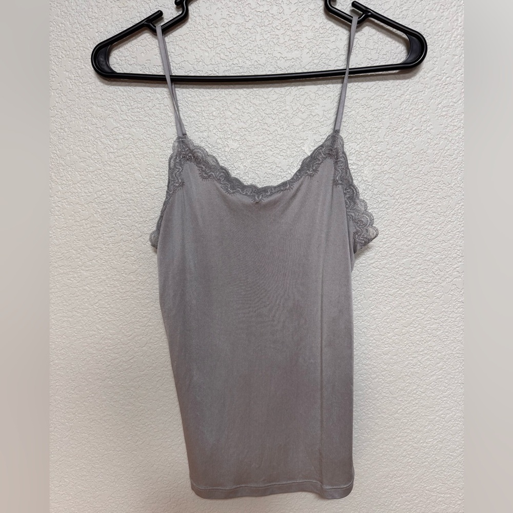 Uwila Warrior Soft Silk Lace Trim Cami Women’s M Grey Blue